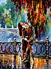 Leonid Afremov KISS AFTER THE RAIN painting